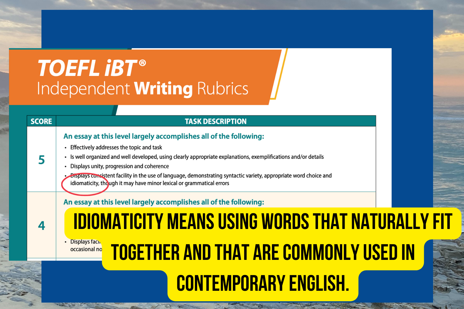 toefl essay rubric